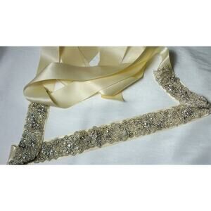 Ivory Rhinestone Bridal Belt Wedding Prom Party Formal Dress Gown Sash Belt